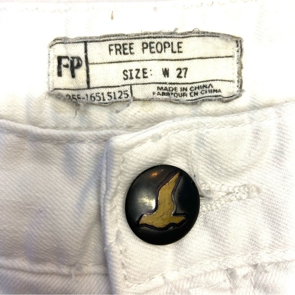 Free People SKULL DAISY BOHO Hippie Pant Hand Painted  One Of A Kind - Picture 5 of 10